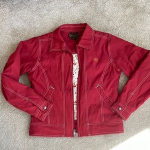 Ariat red/cranberry soft shell jacket Small